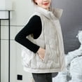 thumbnail image 5 of Women's Puffer Vest Lightweight Sleeveless Jacket Stand Collar Zip Up Quilted Coats Warm Winter Outdoor Casual Travel Hiking, 5 of 8
