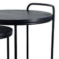 thumbnail image 2 of 18, 22 Inch Round Nesting End Tables Set of 2, Mango Wood, Set of 2, Black- Saltoro Sherpi, 2 of 5