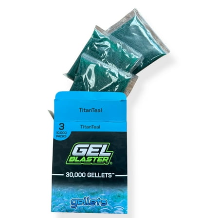 Gel Blaster Gellets Refill Ammo, 30,000 Titan Teal