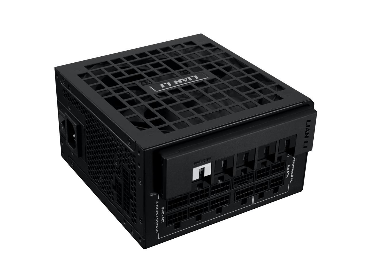 Lian Li RS 1200W Rotational Shift Fully Modular ATX Power Supply (W/ USB Fan Hub) 90° AC Inlet, Cybenetics Platinum, 80+ Gold, ATX 3.1, PCIe 5.1, 12V-2×6 Cable, 10 Year Warranty, Black (RS1200G.BH)