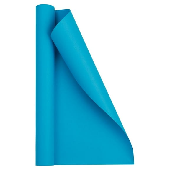JAM Paper Matte Wrapping Paper, 26.3 Sq ft (17 in x 18 Ft), Bright Blue/Peacock Blue, 1/Pack