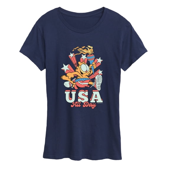 Garfield - USA All Day - Women's Short Sleeve Graphic T-Shirt