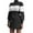 Black, variant on Gowns and Evening Dresses Women Short Sleeve Casual Loose Stripe Splicing Sweater Knit Dress Dress for Wedding Guest Female Regular Bodycon Dresses, Style 28784, Black S