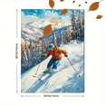 thumbnail image 3 of Winter Sports Skier Canvas Painting， Suitable for Living Room， Bedroom， Office， Ski Lodge， and Mountain Cabin Decor, 3 of 8