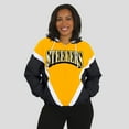 thumbnail image 4 of Women's WEAR by Erin Andrews Gold/Black Pittsburgh Steelers Retro Crinkle Full-Zip Hoodie Windbreaker, 4 of 5