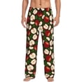 thumbnail image 2 of Picia Red Fruit Mens Soft Woven Cotton Elastic Waistband Sleep Pajama Pant Lounge Sleep Pant With Pockets And Drawstring-Large, 2 of 9