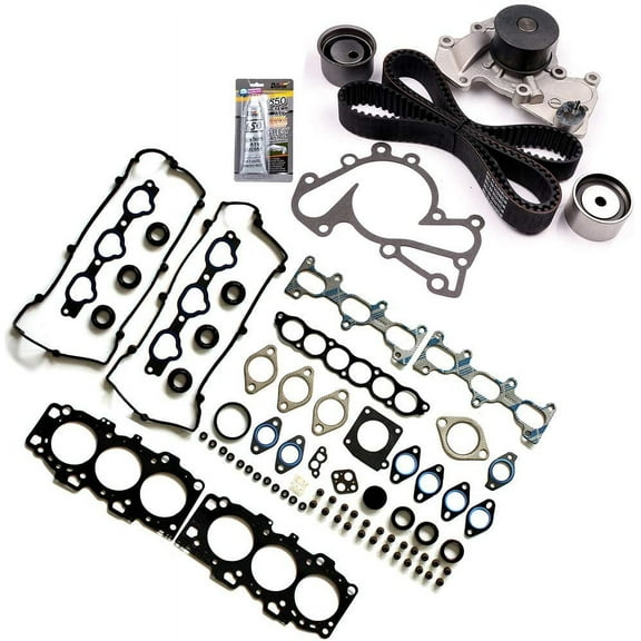 CCIYU Head Gasket Kit Timing Belt Water Pump with Gasket Tensioner Bearing Fits 2004 2005 2006 2007 2008 for Hyundai Tiburon 2.7L 2656CC V6 GAS DOHC