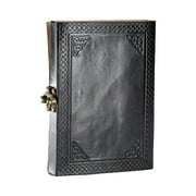Leather Journal Handmade leather Diary Stone journal Blank pages notebook scrapbook sketchbook notepad book of shadows hocus pocus book spell book gifts for men and women (7 x 5 Inches)