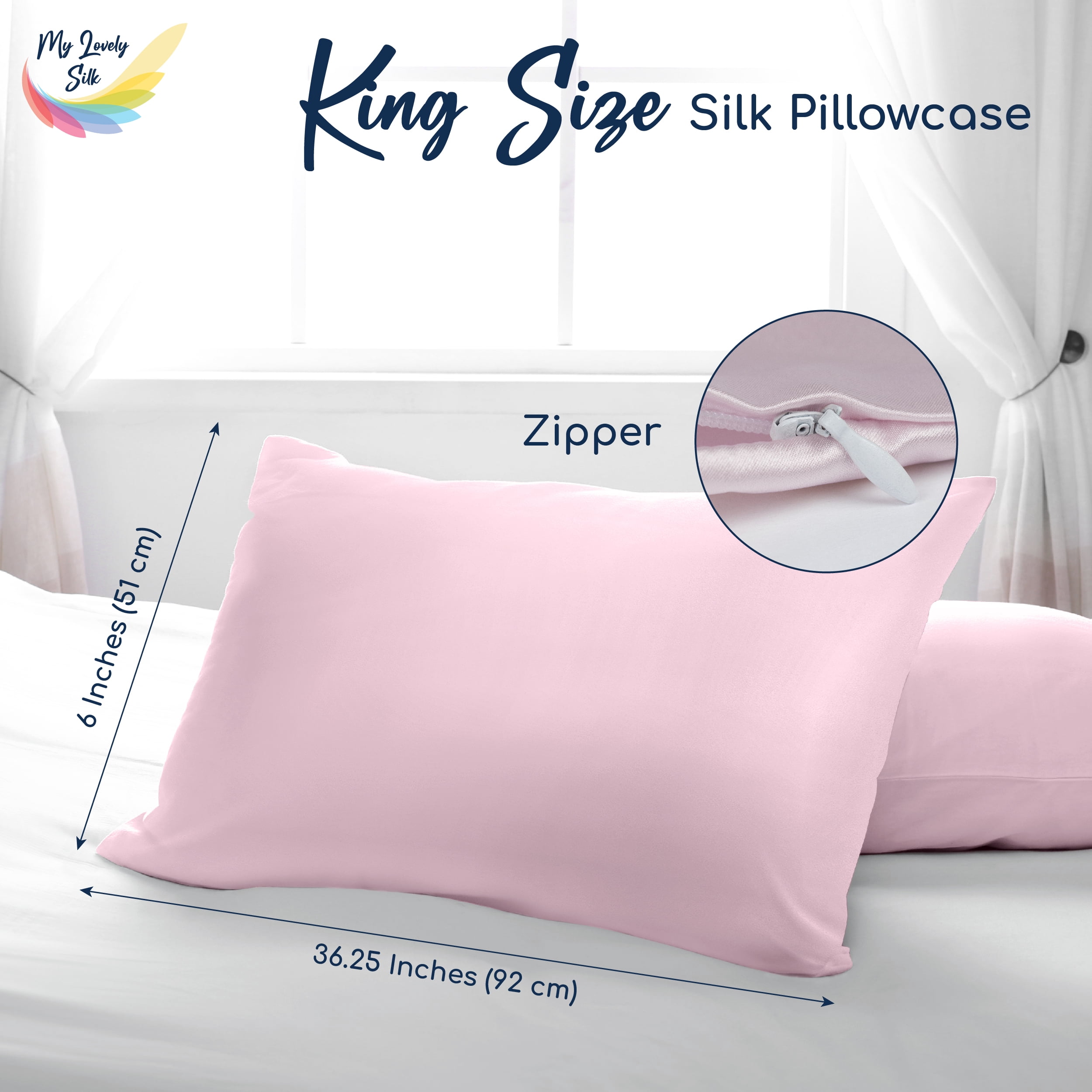 King Pillowcase silk pink