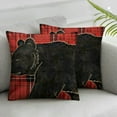thumbnail image 3 of Red Plaid Bear Grid Rusti  Throw Pillow, 3 of 7