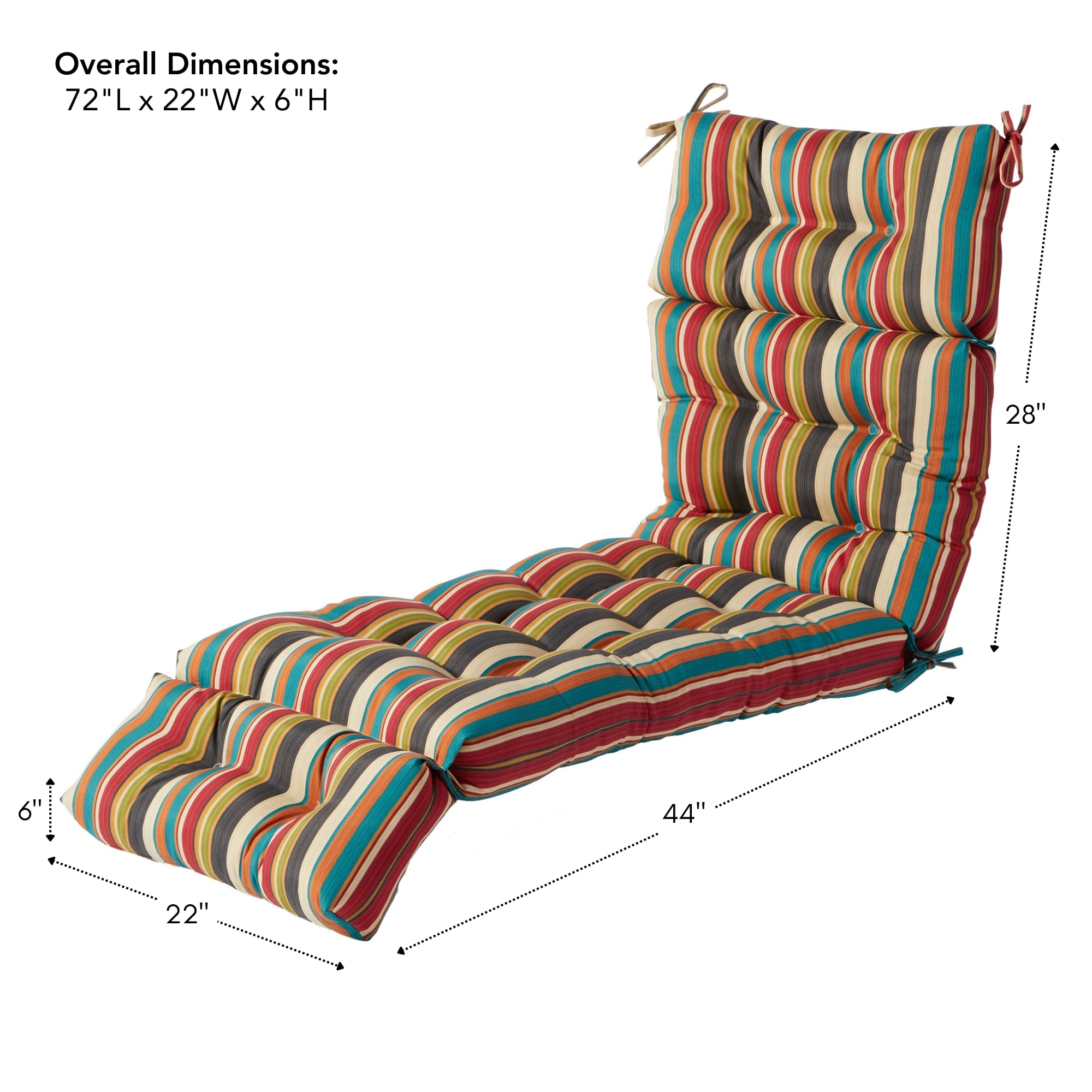 Greendale Home Fashions Outdoor Patio Padded Chaise Lounge