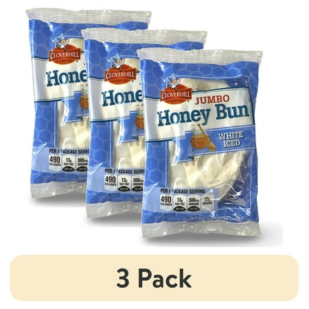 (3 pack) Cloverhill Jumbo Honeybuns White Iced Individually Packaged Pack of 6