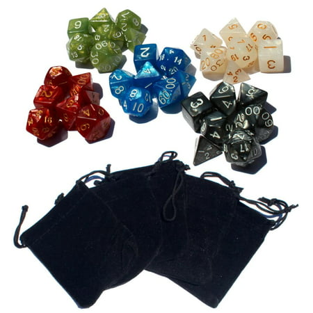 35 Polyhedral Dice | 5 Sets of Dice for Dungeons & Dragons and Other