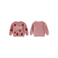 thumbnail image 2 of Miaouyo Baby Girls Birthday Knit Fall Sweater 9 12 18 Months Fashionable Strawberry and Letter Embroidery Crew Neck Long Sleeve Birthday Tops, 2 of 9