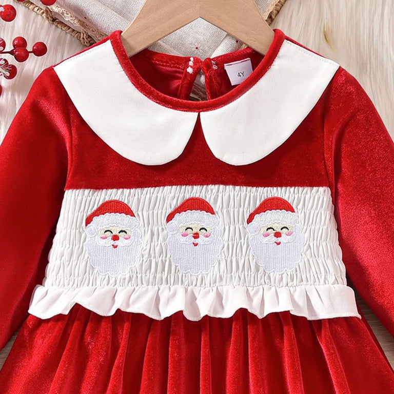 mgoYE Baby Girl Cute Long Sleeve Party Wedding A-line Tulle Dress Toddler  Christmas Outfit(Green,2-3 Years)