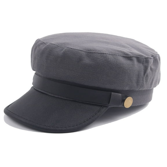 1PC Hat Gray Cotton Men's And Women's Cap Vintage Beret Cap Flat Top Comfortable Breathable Cap