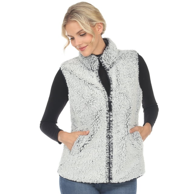 White Mark Women's Zip Up Sherpa Vest