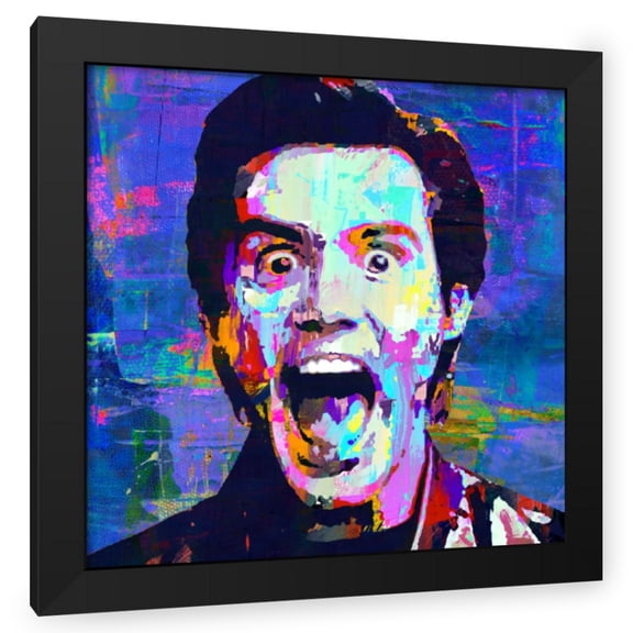 Stephen Chambers 20x20 Black Modern Wood Framed Wall Art Titled - Jim Carrey