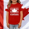 thumbnail image 3 of T-shirt Garçon Fierté du Canada Feuille d'Érable Canadienne Graphique Col Rond Manches Courtes Blouse Filles Fête du Canada Drapeau Imprimé Fête Filles Fête du Canada T-Shirt Graphique, 3 of 5