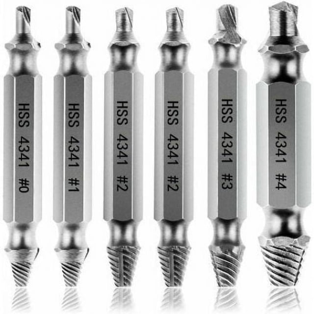 High-Quality Screw Extractor Set, Heavy-Duty Screw Remover Tools for Stripped Screws & Drill Bit, Works on Almost All Screw Sizes, Ideal for Removing Rusty & Broken Hardware,