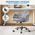 thumbnail image 5 of Alden Design Modern Swivel Rolling Desk Chair with Armrests for Home Office, Light Gray, 5 of 10