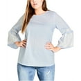 thumbnail image 2 of City Chic Womens Delicate Stripe Pullover Blouse, Blue, Plus Size, L/20W, 2 of 2