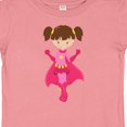 thumbnail image 4 of Inktastic Superhero Girl, Brown Hair, Pink Cape, Cute Girl Girls Baby T-Shirt, 4 of 5