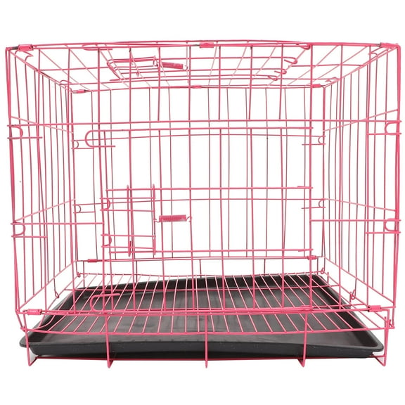 Raindrops Durable Pink Iron Pet Cage for Travel and Home Use with Creative and Cats 30.0 x 20.0 x 24.0