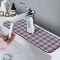 thumbnail image 7 of Pofeuu Purple Floral Gingham Check Plaid Print Splash Guard for Sink Faucet Sink Gadgets-Splash Guard Behind Faucet Drip Catcher for Kitchen, Bathroom,Sink Mat, 7 of 7