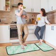thumbnail image 6 of 2-Piece Kitchen Mat Set Non Slip Washable Floor Mats Decorative Rugs for Kitchen Sink Laundry Light Green Marble Texture Pattern, 6 of 7