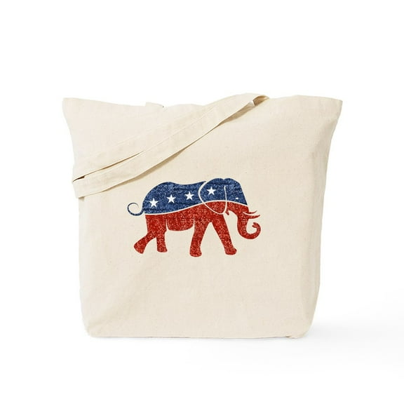 CafePress - Glitter Republican Elephant Tote Bag - Unisex Canvas Tote Bag, Beige, 1-Piece