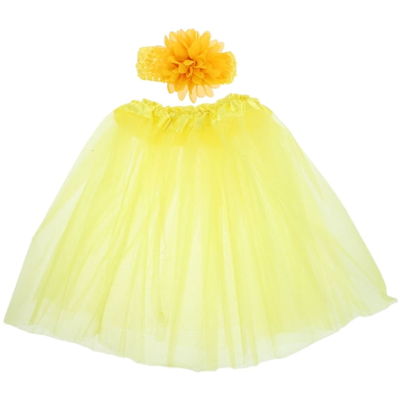 FOLOYORI Yellow Polyester Mini Tutu Skirt for Infants and Toddlers Photo Shoot Outfits Newborn Girl Photoshoot Dresses