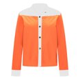 thumbnail image 5 of BiZtdJrK Hippie Clothes for Women Vintage Fringe Jackets Casual Button Lapel Long Sleeve Cardigans Trendy Colorblock Tassel Coat Going Out Tops Sales of the Day Orange XL, 5 of 9