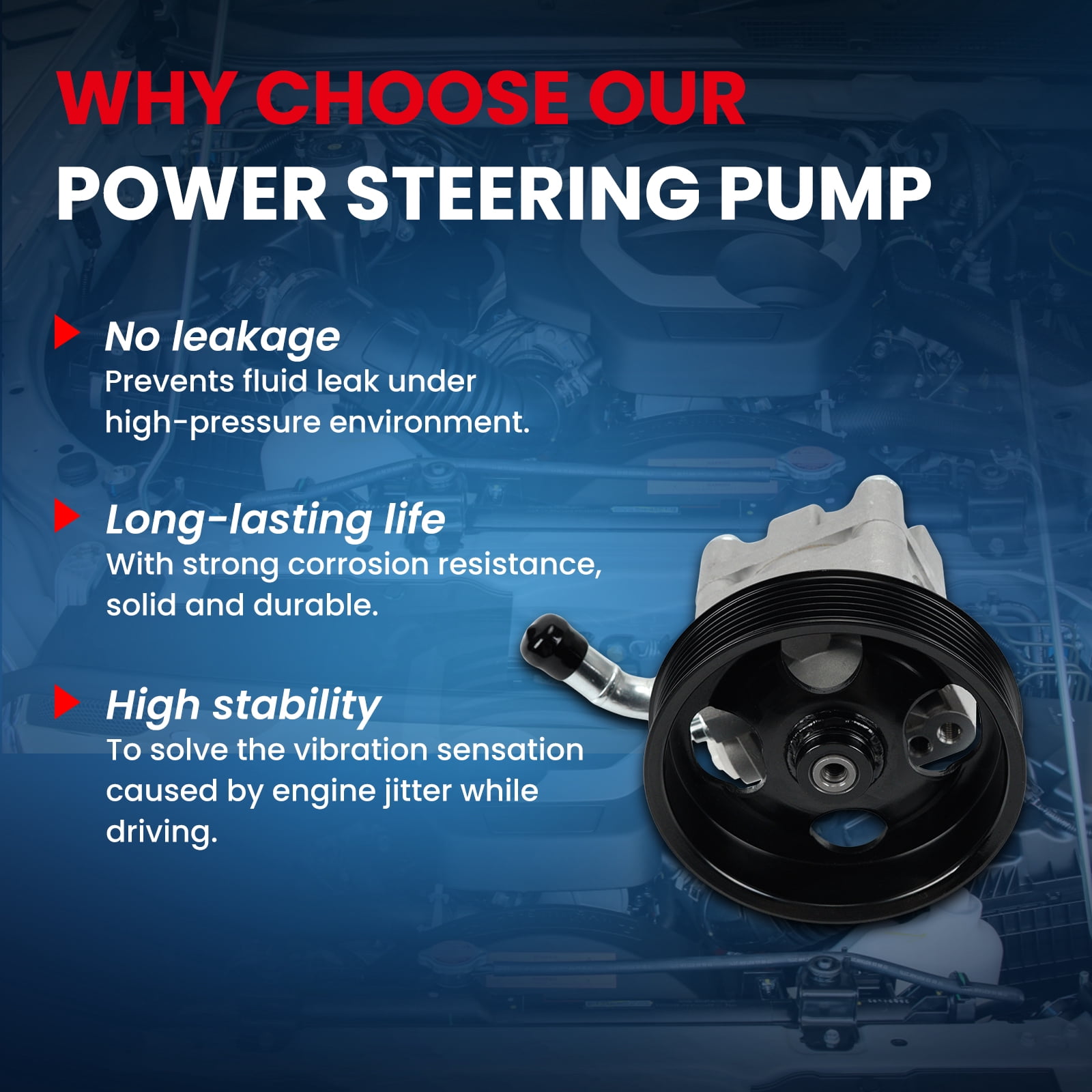 MOCA AUTOPARTS Power Steering Pump with Pulley Fit for Nissan 2007-2012 Altima 3.5L & 2009-2014 Maxima 3.5L & 2011-2014 Murano 3.5L