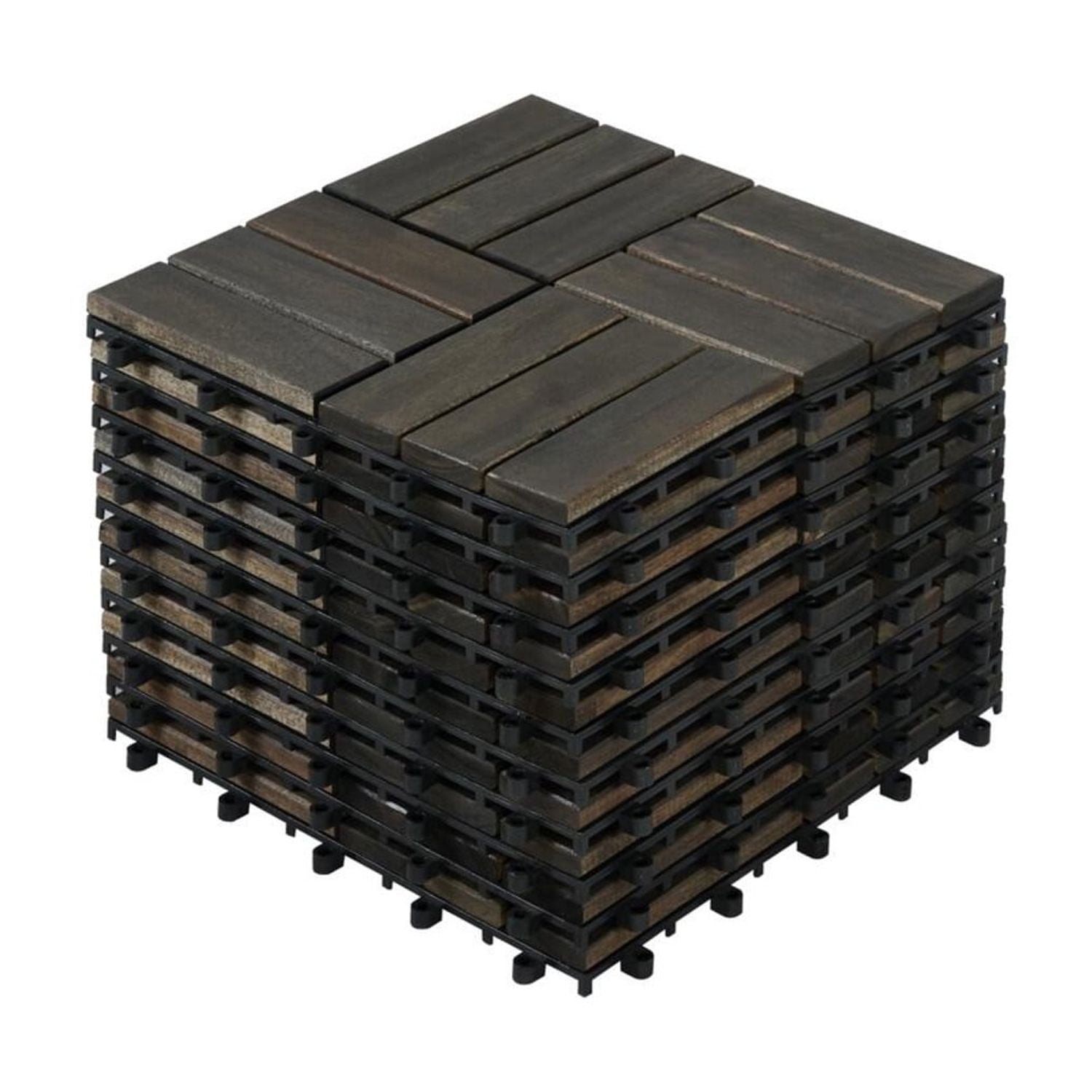 Renwick 12” x 12” Interlocking Wood Flooring Tiles for Deck, Pack