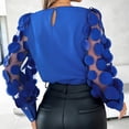 thumbnail image 4 of SNKSDGM Chemises à Manches Longues pour Femmes Chemises Roses à Manches Longues pour Femmes Blouse Noire à Col Rond en Maille Brillante Manches Longues Hauts Slim S, 4 of 6
