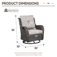 thumbnail image 2 of Giantfurnni Patio Furniture Wicker Swivel Rocking Glider Chair High Back Outdoor Rattan Rocker Set of 2 for Porch Backyard, 2 of 9