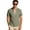 Army Green, variant on Men's Linen Shirts Short Sleeve Stand Collar Lace Up T Shirts Casual Lightweight Breathable Relaxed Fit Summer Tees, M