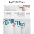 thumbnail image 5 of No Hook Shower Curtain with Snap in Liner, Turquoise and Red Starfish Seashell Jellyfish Coral Hotel Shower Curtains for Bathroom, Washable Shower Curtain Liner Set with Mesh Top Window, 72"x72", 5 of 6