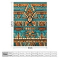 thumbnail image 2 of Blue Turquoise Teal Orange Brown Retro Pattern Throw Blanket for Couch Bed 60"x80" Modern Boho Style Luxury Velvet Super Soft Novelty Unique Ideas Gifts Blankets Flannel Couch Blanket, 2 of 8