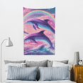 thumbnail image 5 of ZFLMY Dolphins Rainbow Vaporwave Tapestry Wall Hanging for Bedroom 40*60in, 5 of 6
