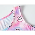 thumbnail image 4 of Beezizac Summer Tie Dye Pajamas for Girls Smiling Face Pattern Tween Clothes Tank Top & Shorts PJ Set Big Kid Size 14, 4 of 7
