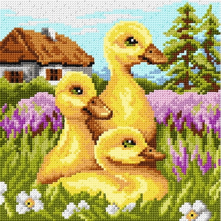 Needlepoint canvas for halfstitch without yarn It's already Spring! 3571H
