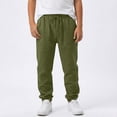 thumbnail image 5 of Boys Linen Pants - Boys Girls Straight Leg Pants Summer Beach Pants Casual Loose Fit with Elastic Waist Drawstring, 5 of 5