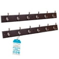 thumbnail image 1 of Birdrock Home Hook Coat And Hat Rack - 6 Dual Hanging Coat Hooks For Wall Mount - Decorative Storage For Entryway Foyer Hallway Bathroom & Bedroom - 27"" Dark Brown W/Oil Rubbed Bronze Hooks - 2 Pack, 1 of 4