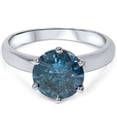 thumbnail image 4 of 2ct Blue Diamond Solitaire Engagement Ring 14K White Gold, 4 of 4