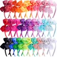 thumbnail image 1 of SIQUK 28 Piezas Diademas con Lazo Cinta de Grosgrain Diadema con Lazo Lazos para el Cabello Diademas para Niñas 28 Colores, 1 of 5