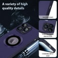 thumbnail image 5 of for iPhone 14 Pro Max Phone Case Magnetic AG Glass Frosted Case with Camera Lens Protector for iPhone 14 Pro Max Compatible with Magsafe Slim Full Body Protective Cover for Women Men-Purple, 5 of 12