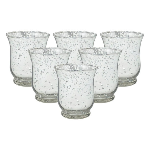 Just Artifacts 3-Inch Mercury Glass Votive Candle Holders (6pcs, Clear) -  Walmart.com