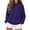 Purple, variant on Women's Sweatshirt Casual Loose Turtleneck Ribbed Pullover Long Sleeve Shirts Fall Plus Size Tops for Women